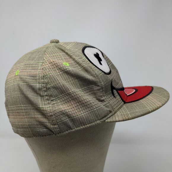 The Muppets Men's Fitted Hat Stretch Kermit the Frog Gray Plaid Poly Blend - Picture 5 of 10